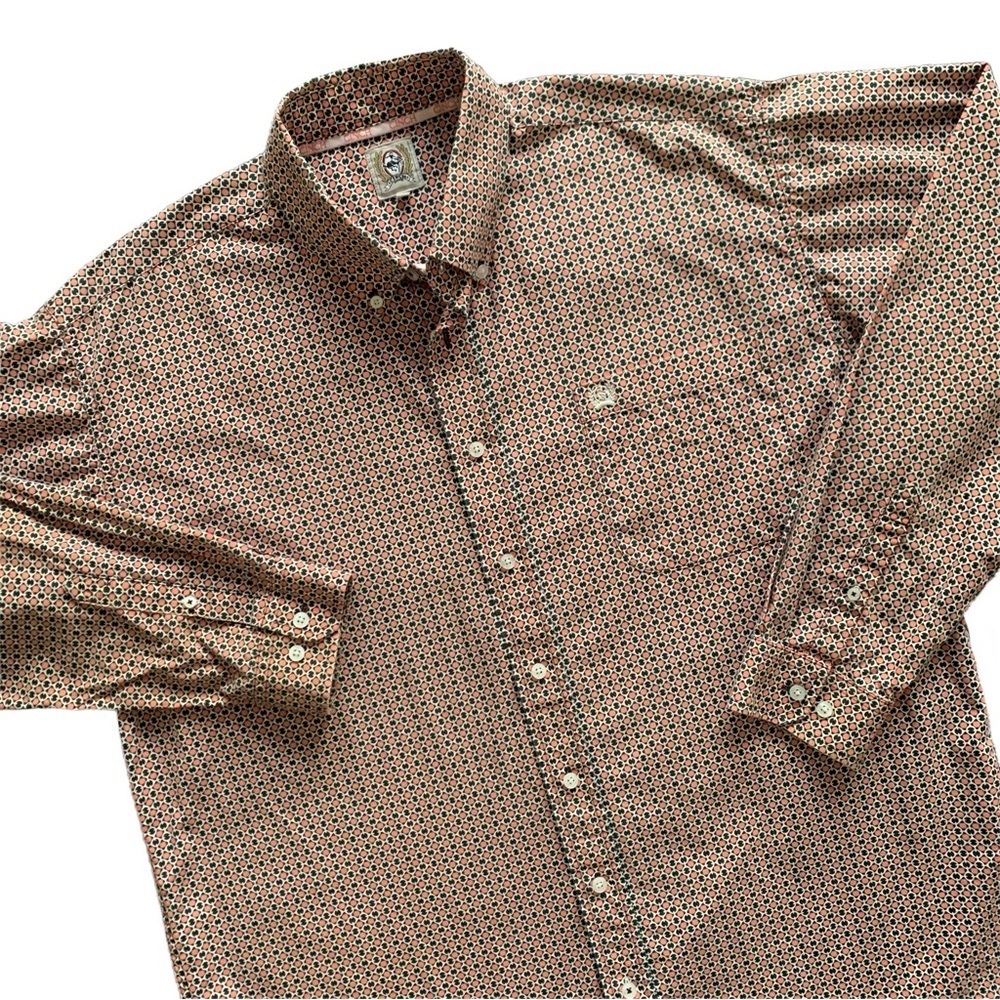 Cinch Black and Salmon Casual Button Down Shirt